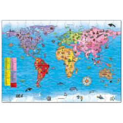 Puzzle si poster Harta lumii (limba engleza 150 piese) WORLD MAP PUZZLE &amp; POSTER