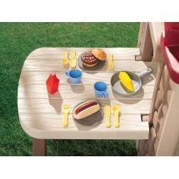 Loc de joaca de exterior Little Tikes - Casuta de picnic cu terasa, maro