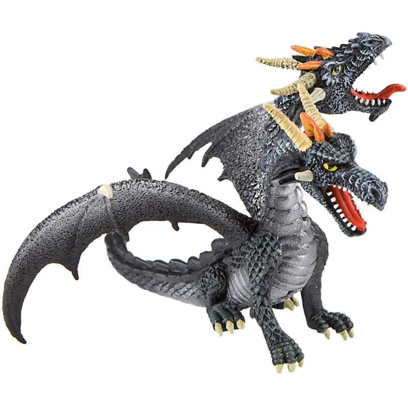 Figurina Bullyland - Dragon negru cu 2 capete