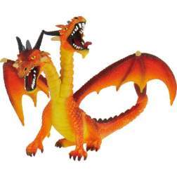 Figurina Bullyland - Dragon orange cu 2 capete