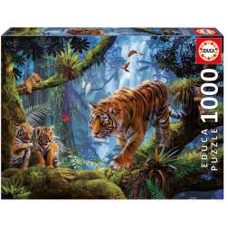 Puzzle Educa - Tigers in the tree, 1000 piese, include lipici puzzle (17662)