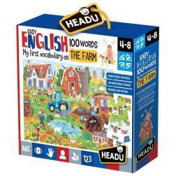 Puzzle Educativ Headu - Invata Engleza, Ferma, 108 piese