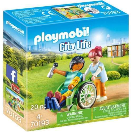 Set Playmobil City Life - Pacient In Scaun Cu Rotile 70193