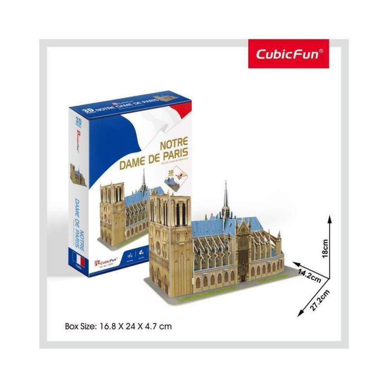 Puzzle 3D Notre Dame (Nivel Mediu 53 Piese)