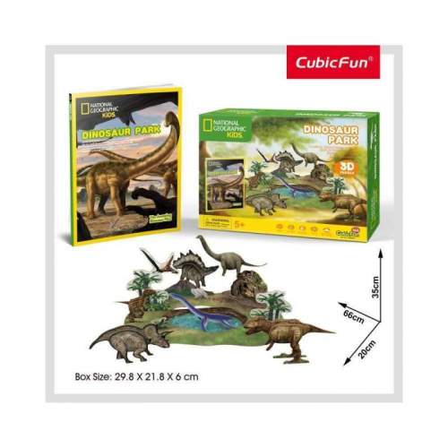 Puzzle 3D+Brosura-Parcul Dinozaurilor 43 Piese