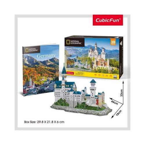Puzzle 3D+Brosura-Castelul Neuschwanstein 128 Piese